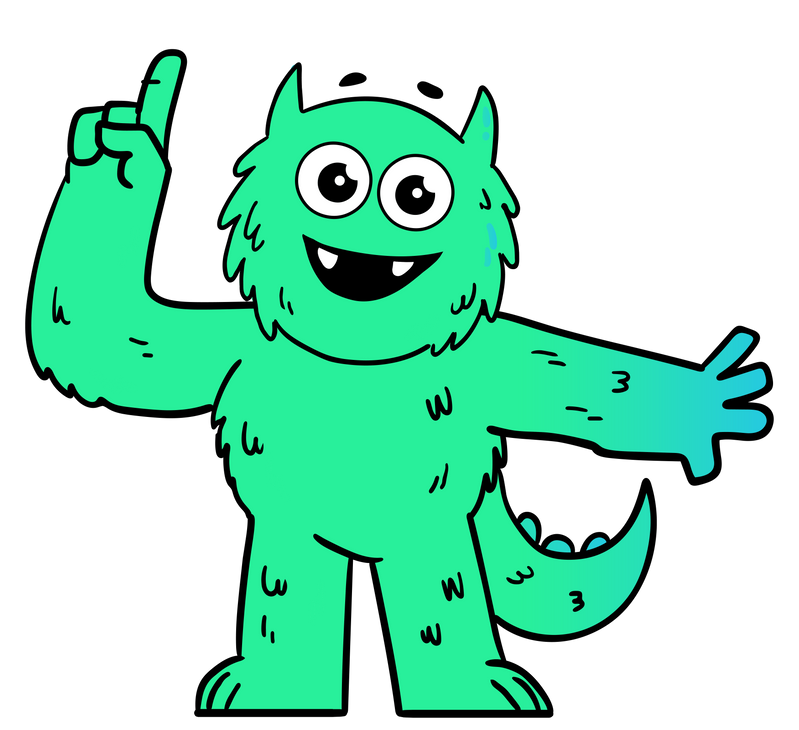 Tranzili Mascot Pointing Out